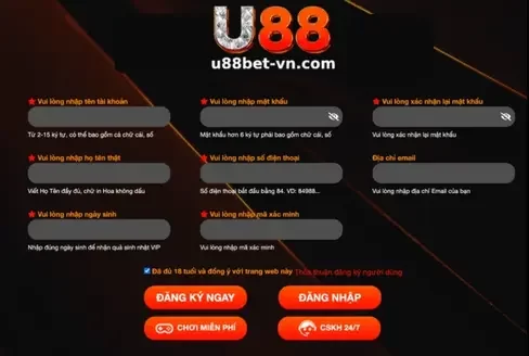 Giới Thiệu Đăng Ký Tài Khoản U88BET
